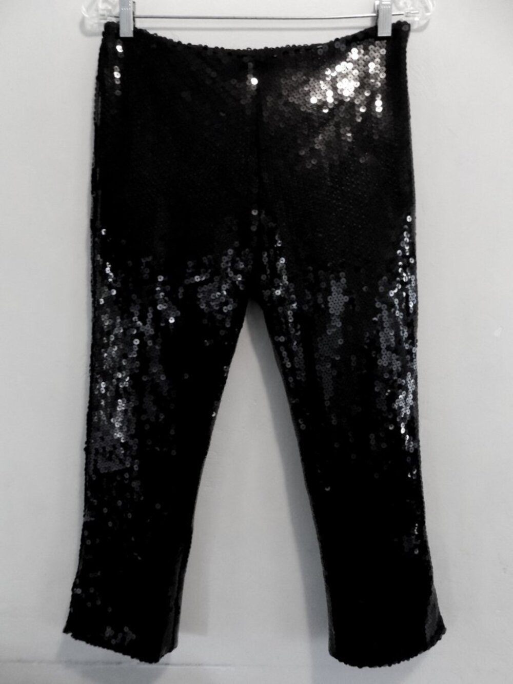 Moschino sequin pant 8 Black Italy 42 Lined Side zip Dressy Glittery Party